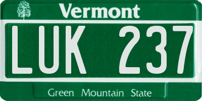 VT license plate LUK237