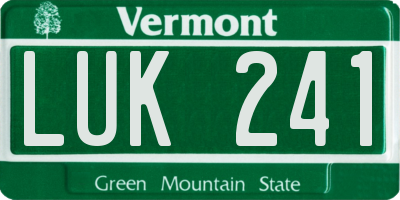 VT license plate LUK241