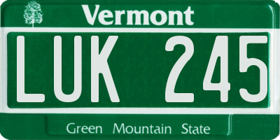 VT license plate LUK245