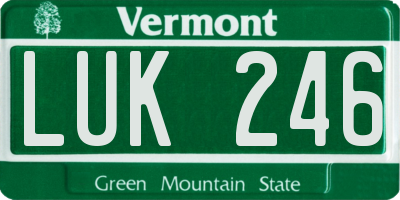 VT license plate LUK246