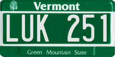 VT license plate LUK251