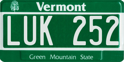 VT license plate LUK252