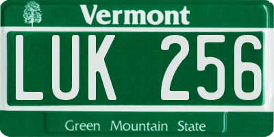 VT license plate LUK256