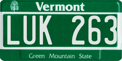 VT license plate LUK263