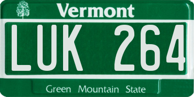 VT license plate LUK264