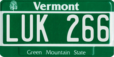 VT license plate LUK266