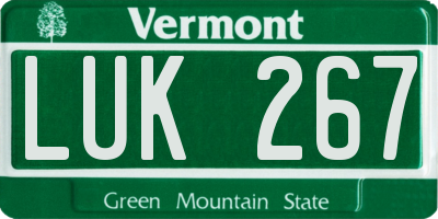 VT license plate LUK267