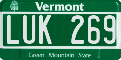 VT license plate LUK269
