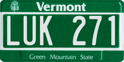 VT license plate LUK271