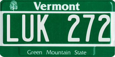 VT license plate LUK272
