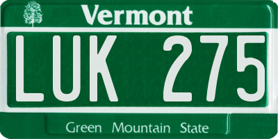 VT license plate LUK275