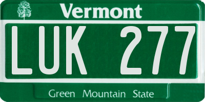 VT license plate LUK277