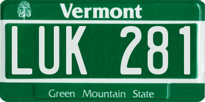 VT license plate LUK281