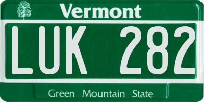 VT license plate LUK282
