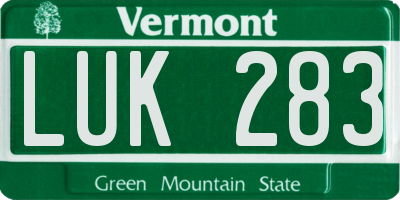 VT license plate LUK283