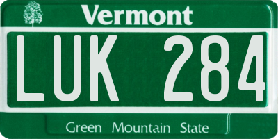 VT license plate LUK284