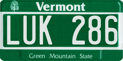VT license plate LUK286