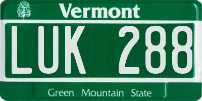 VT license plate LUK288