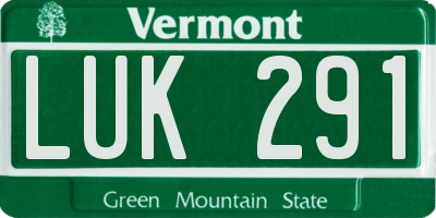 VT license plate LUK291