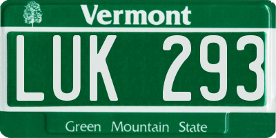 VT license plate LUK293