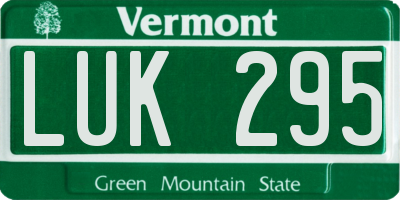 VT license plate LUK295