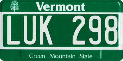 VT license plate LUK298