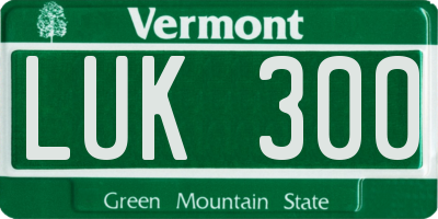 VT license plate LUK300