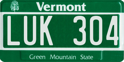 VT license plate LUK304
