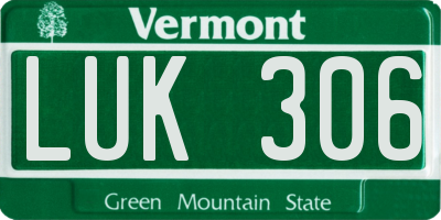 VT license plate LUK306