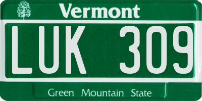 VT license plate LUK309