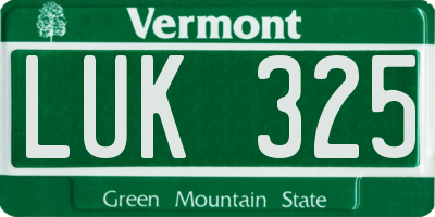 VT license plate LUK325