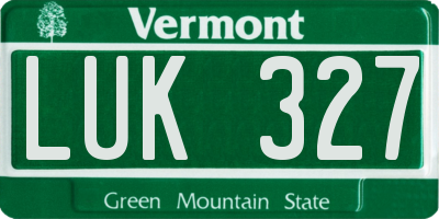 VT license plate LUK327