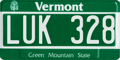 VT license plate LUK328