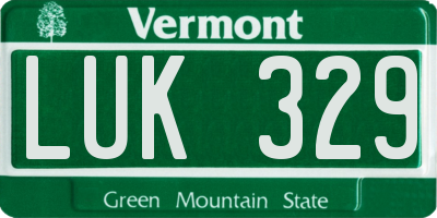 VT license plate LUK329