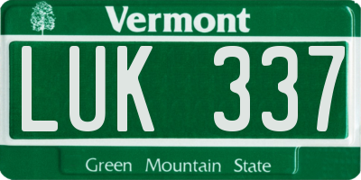 VT license plate LUK337