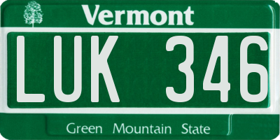 VT license plate LUK346