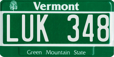 VT license plate LUK348