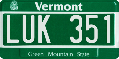 VT license plate LUK351