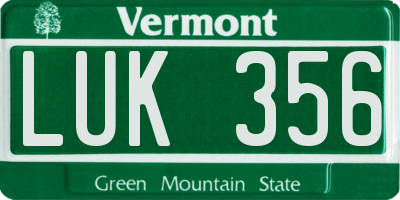 VT license plate LUK356