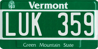 VT license plate LUK359
