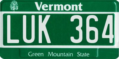 VT license plate LUK364