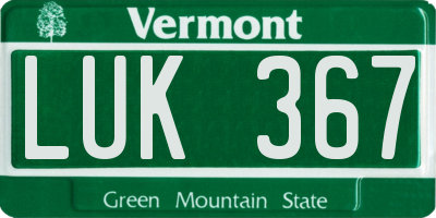 VT license plate LUK367