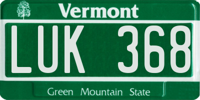 VT license plate LUK368