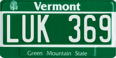 VT license plate LUK369