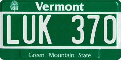 VT license plate LUK370