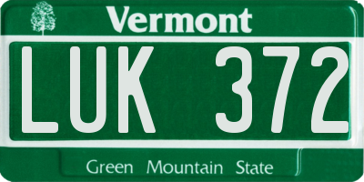 VT license plate LUK372