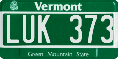 VT license plate LUK373