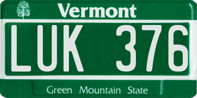 VT license plate LUK376