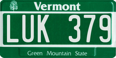 VT license plate LUK379