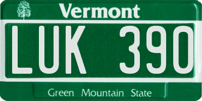 VT license plate LUK390